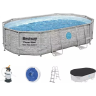 Каркасный бассейн BESTWAY POWER STEEL OVAL 488х305х107см, 7250л ротанг 56946 BW